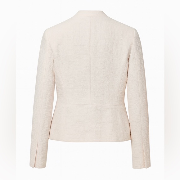 LOFT Light Pink Textured Opened Front Long Sleeve Women Blazer - Picture 2 of 5